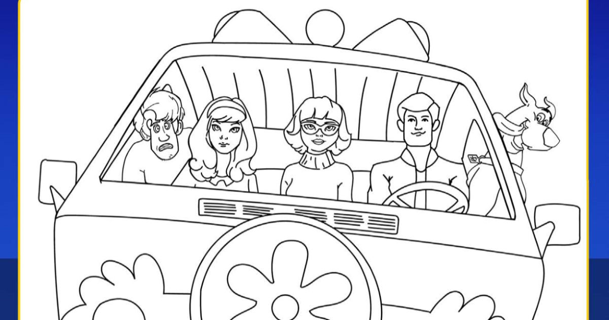 Scoob mystery machine coloring page