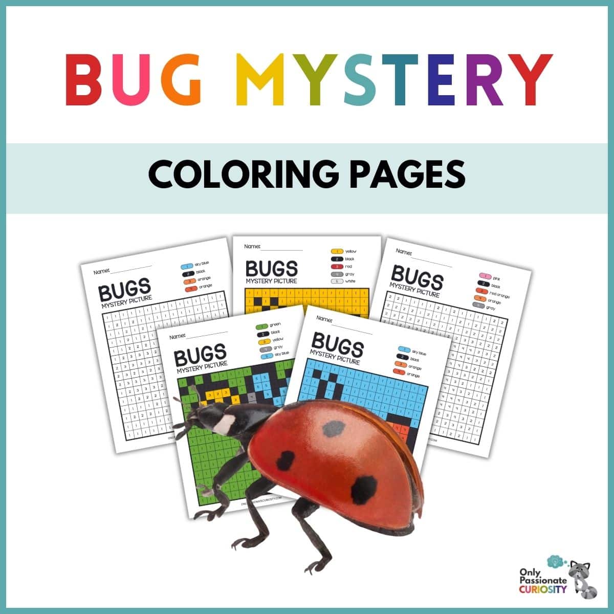 Bug mystery coloring pages