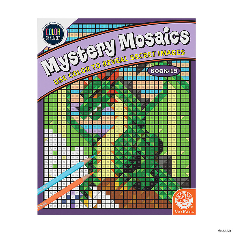 Color by number mystery mosaics coloring book