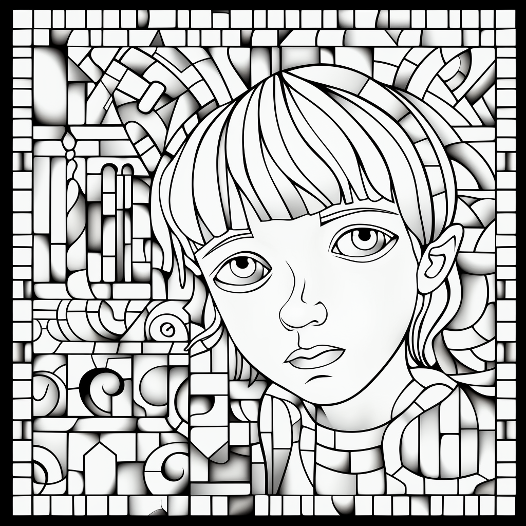 Mystery mosaics coloring pages