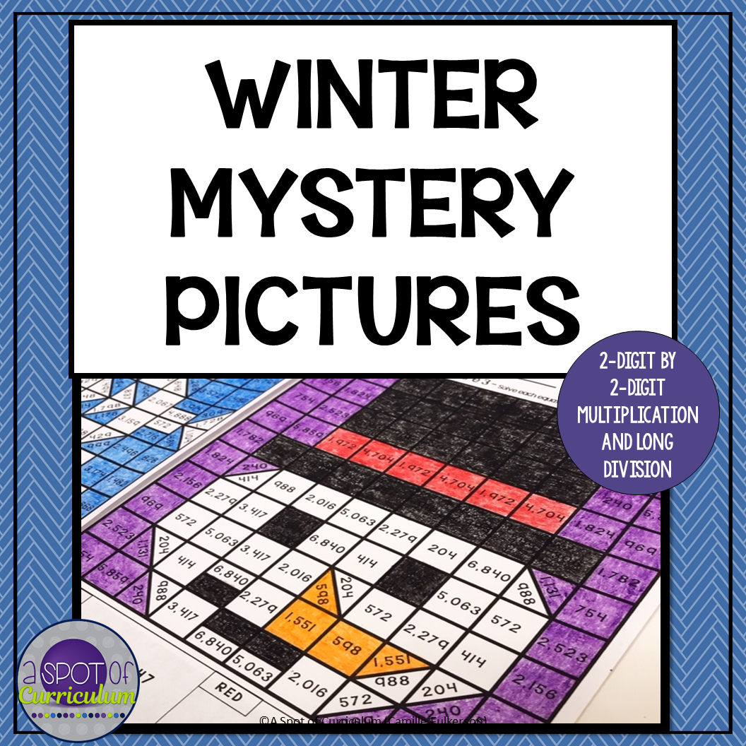 Winter math coloring pages