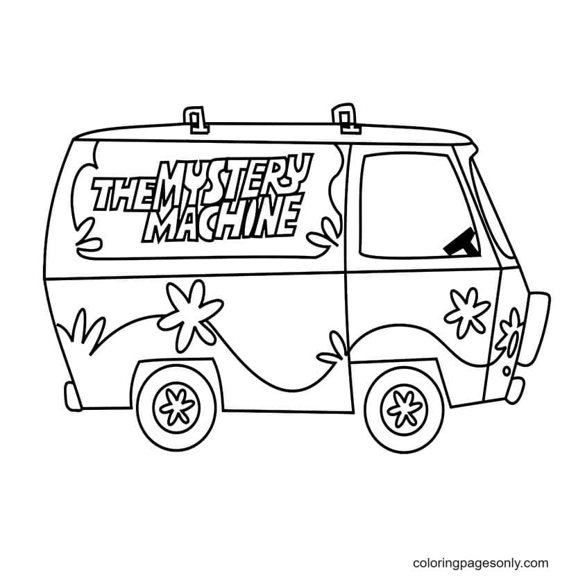 The mystery machine coloring page