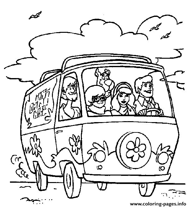 Print freds driving mystery machine scooby doo cd coloring pages scooby doo para colorir livro de colorir pãginas para colorir