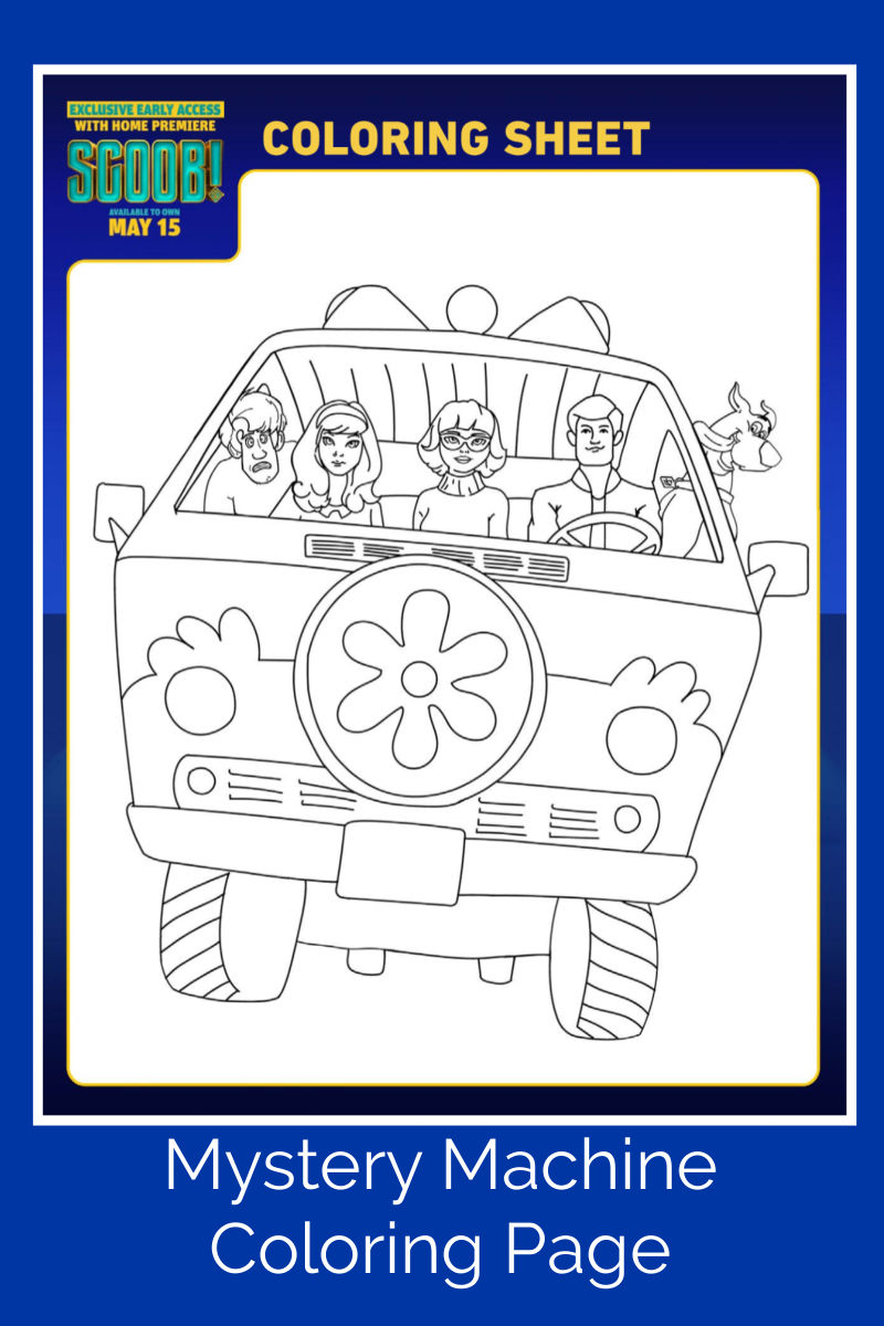 Scoob mystery machine coloring page
