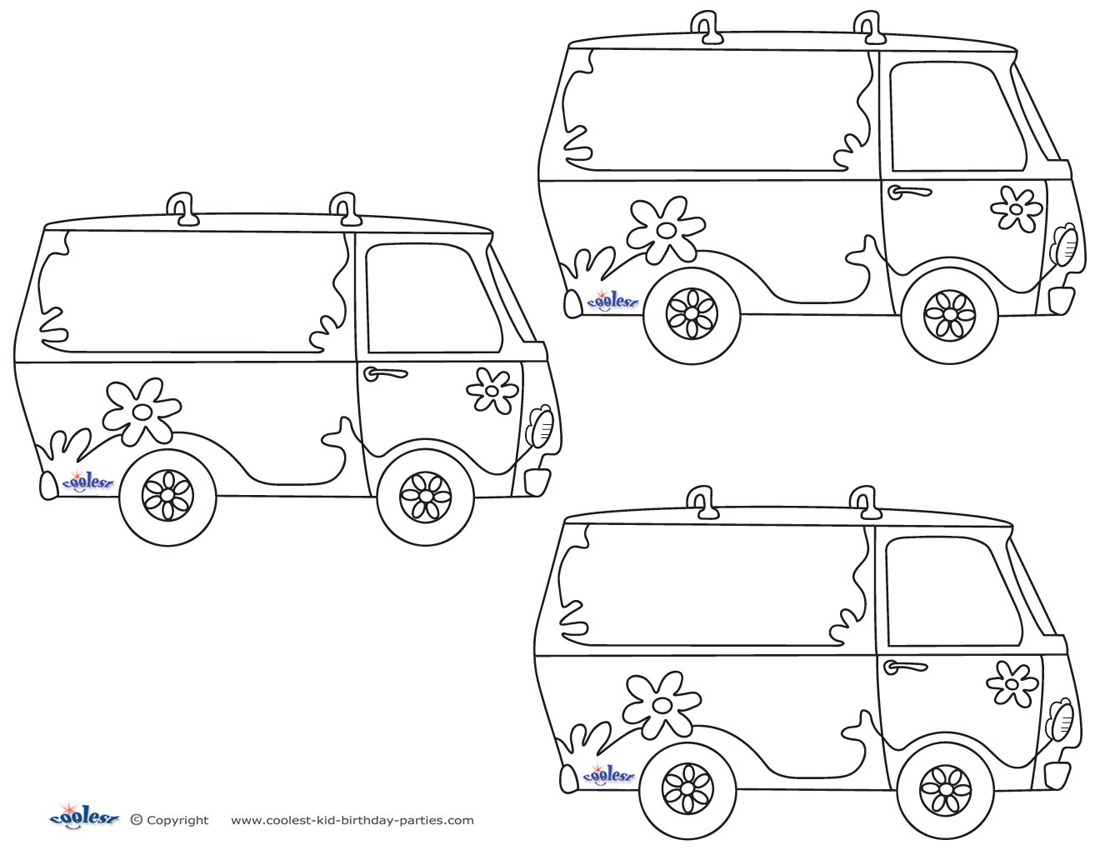 Blank printable mystery van thank you cards