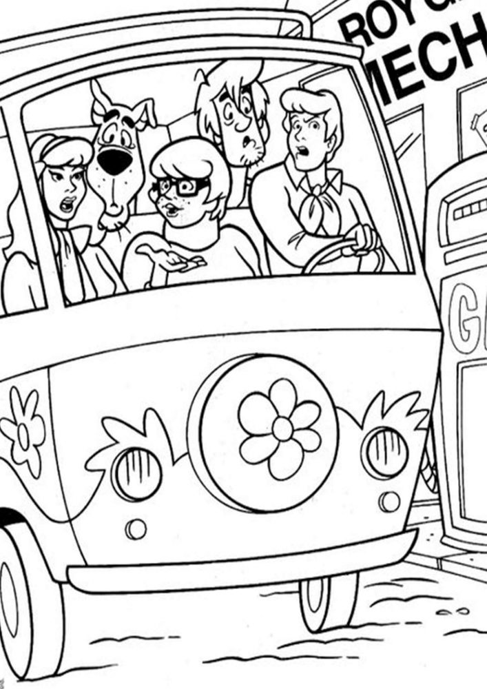 Free easy to print scooby doo coloring pages