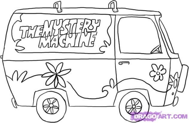 How to draw the mystery machine from dragoart scooby doo birthday party scooby doo coloring pages halloween mystery