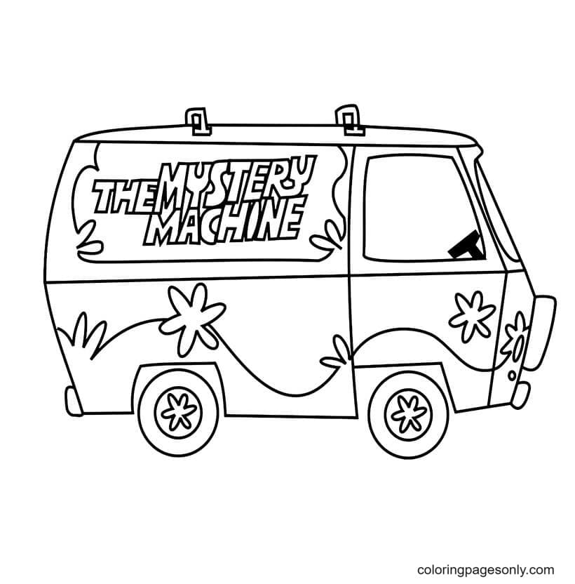 The mystery machine coloring pages