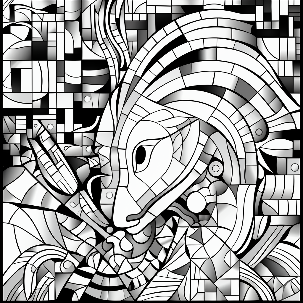 Mystery mosaics coloring pages