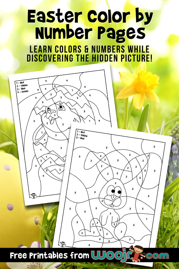 Easter color by number pages woo jr kids activities childrens publishing