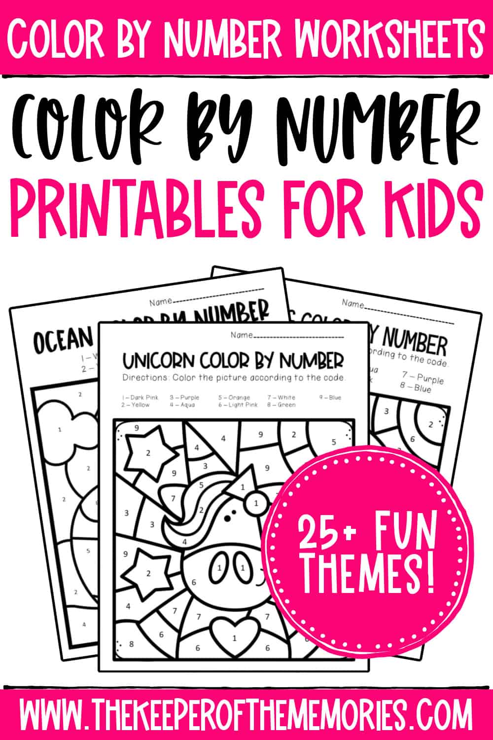 Color by number worksheets