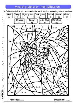 Mystery picture multiplication math mystery picture math coloring math coloring worksheets