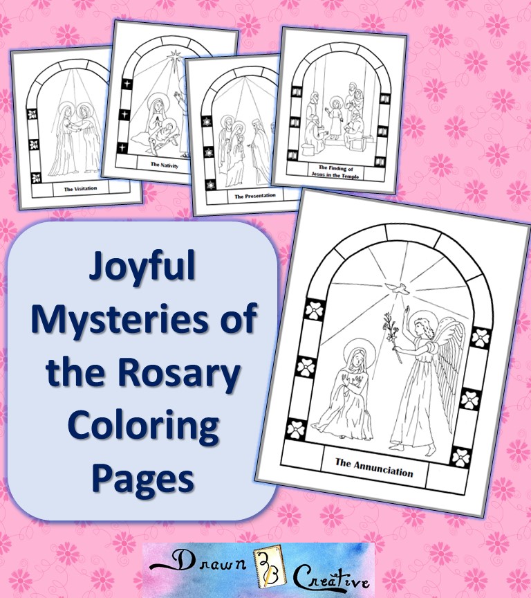 Free printable mysteries of the rosary coloring pages