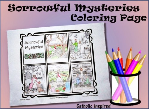 Sorrowful mysteries â coloring page â all on sheet