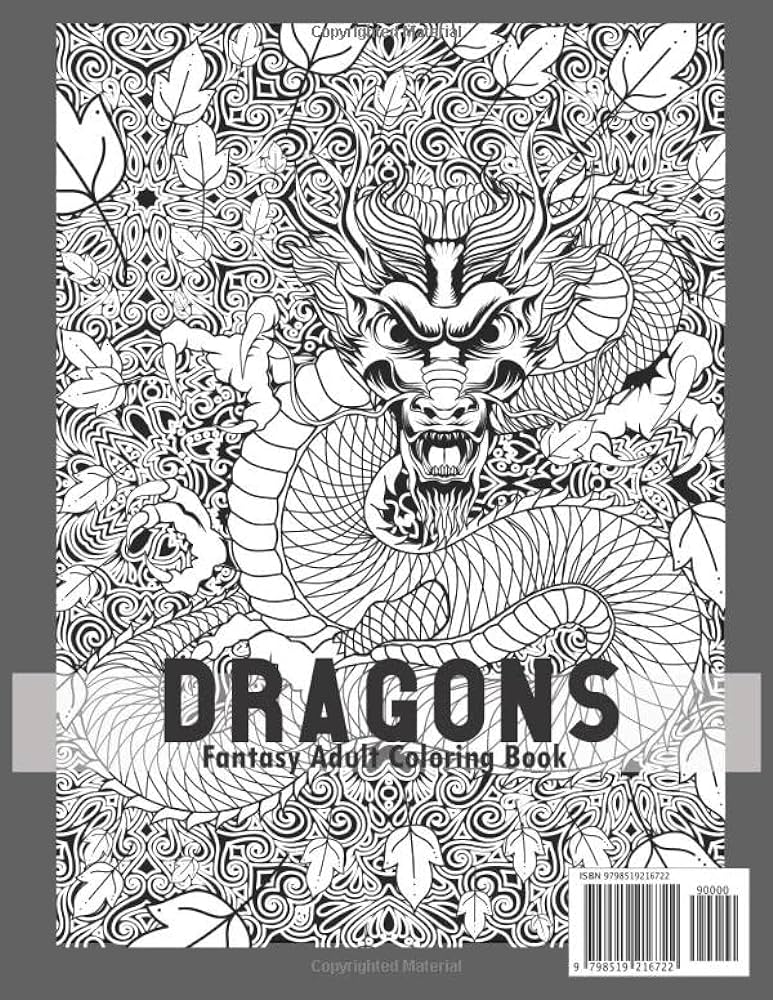 Dragons fantasy adult coloring book detailed coloring pages of fantastic mystical dragons press polyangle books