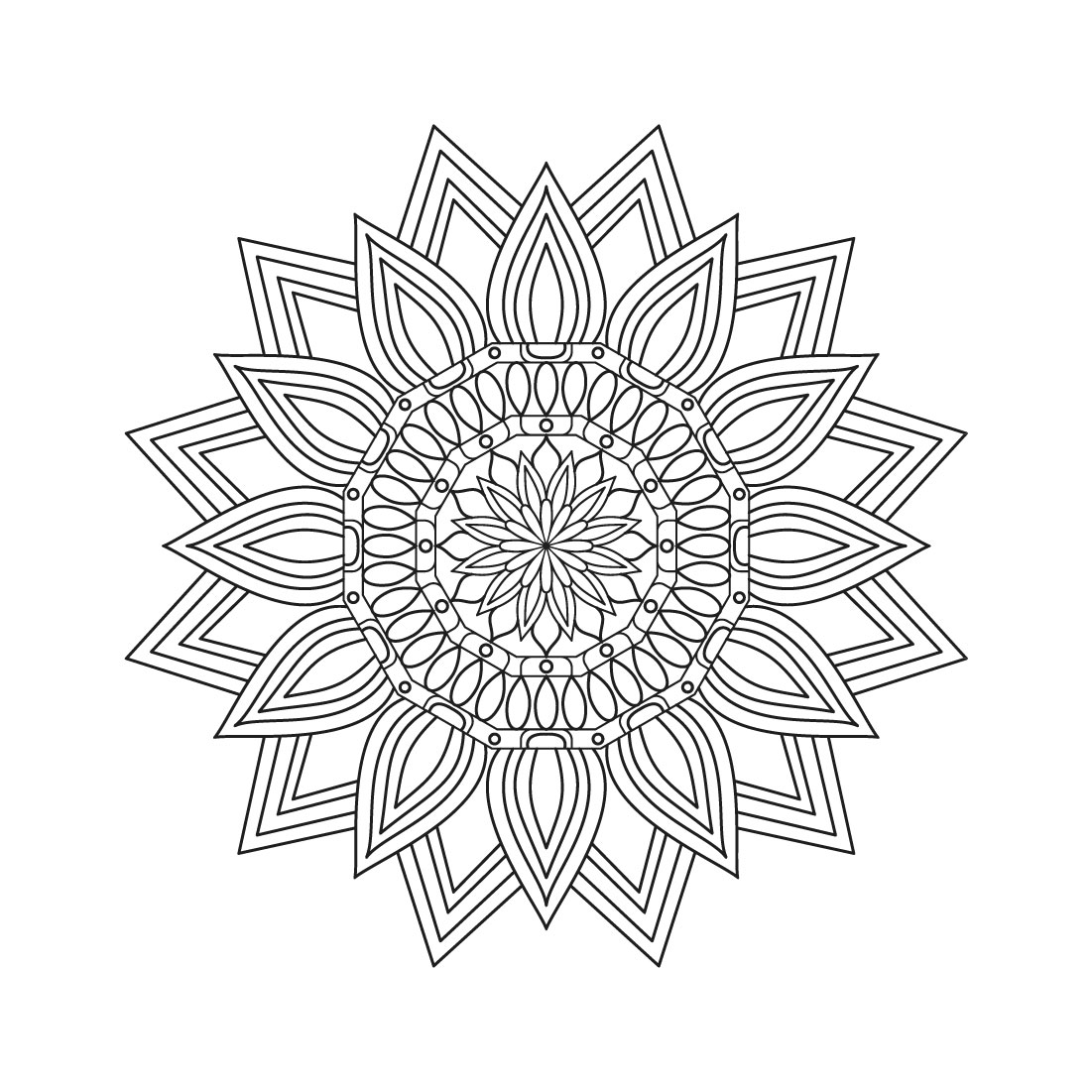 Bundle of mystical mandalas coloring book page