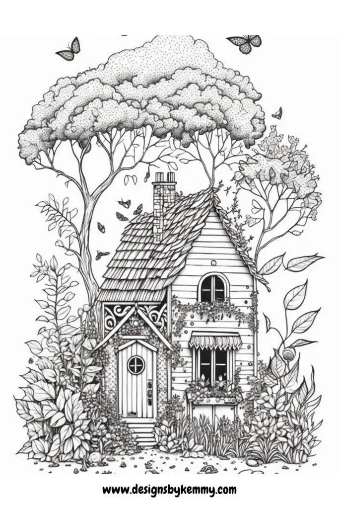 Magical house coloring pages