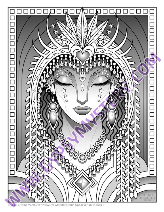 Goddess nature book digital download mystical coloring pages adult coloring book digital coloring pages printable coloring pages