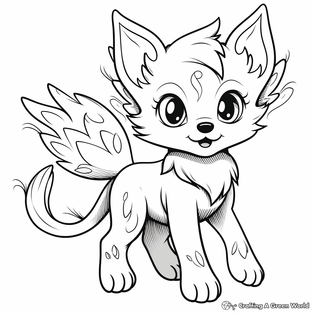 Winged wolf coloring pages