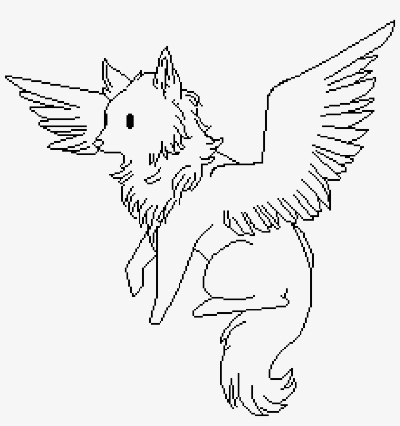 Winged wolf base transparent png
