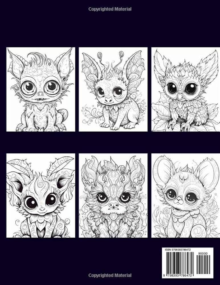 Adorable fantasy creatures coloring book cute dragons and mythical animals for teens and adults coloring pages for relaxation and stress relief publishing eternal river flow books