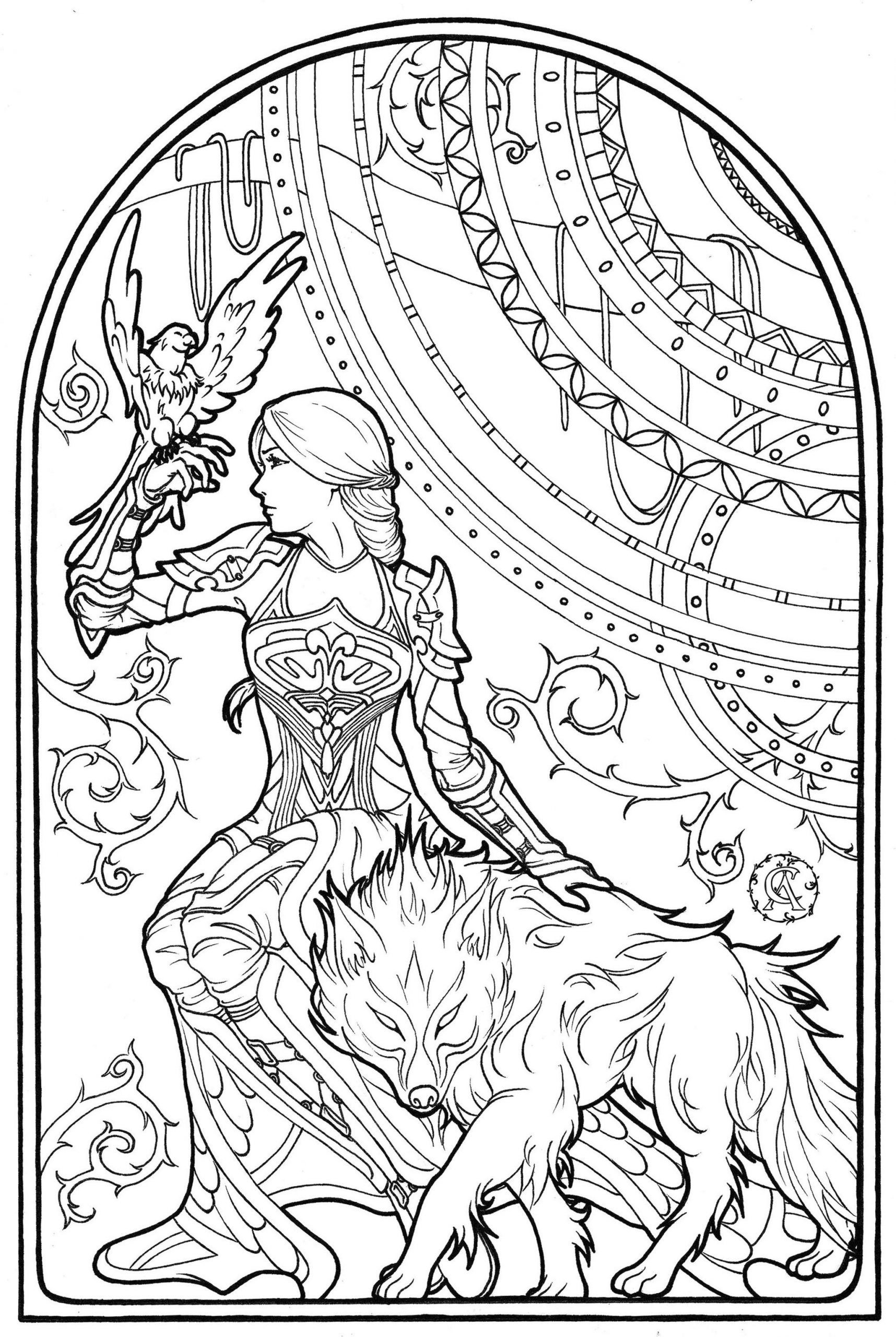 Free printable adult fantasy coloring pages