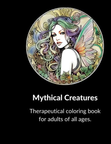 Mythical creatures coloring book for adults an adult coloring book with easy and relieving mindful patterns coloring pages prints for stress relief by ryan el