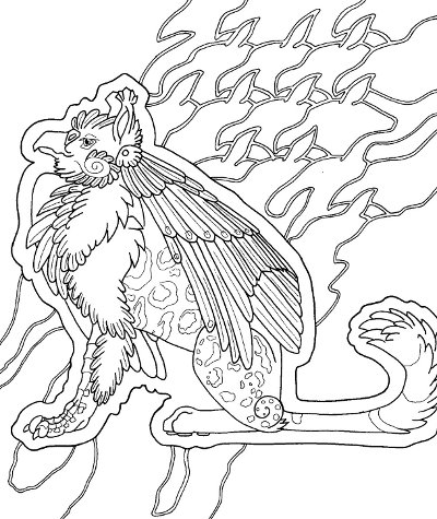 Gryphon coloring page for adults