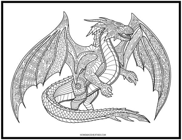 Free printable dragon coloring pages homemade heather