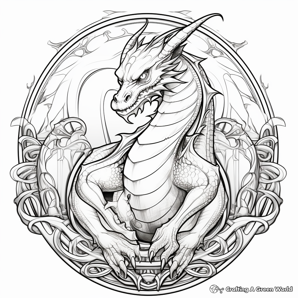 Dragon coloring pages for adults