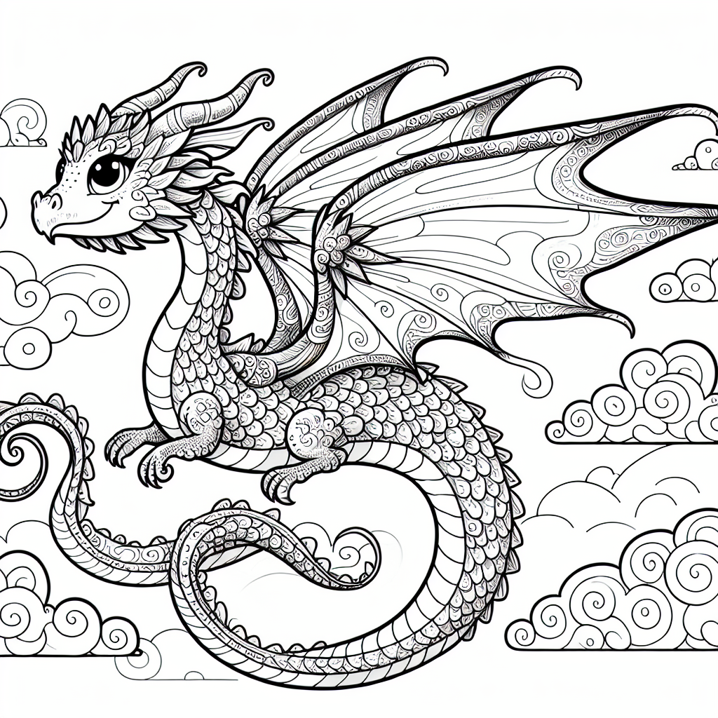 Dragon coloring pages â custom paint by numbers