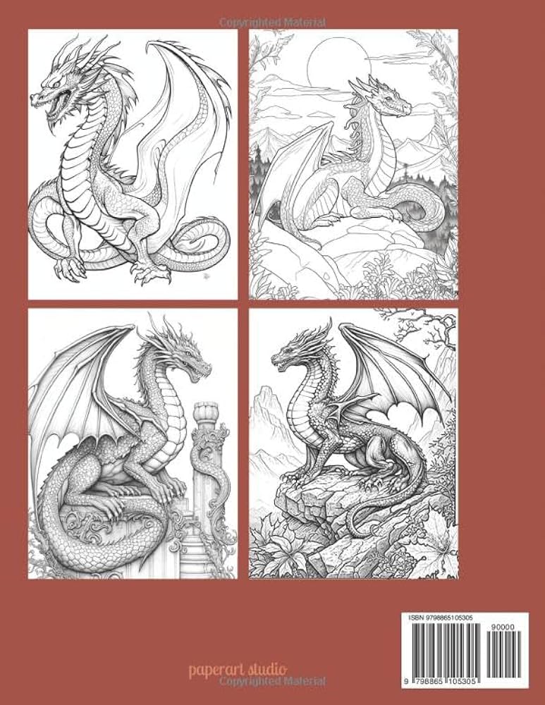 Mythical dragon coloring book dragon coloring pages for adults