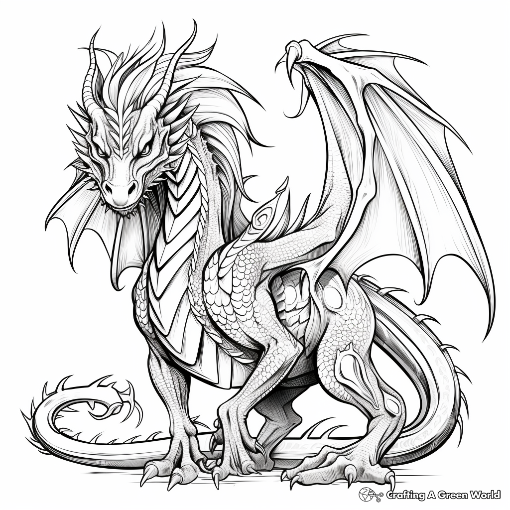 Dragon coloring pages for adults