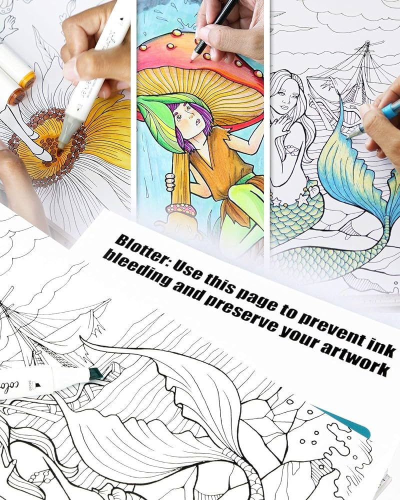 Mythical fantasy adult coloring book