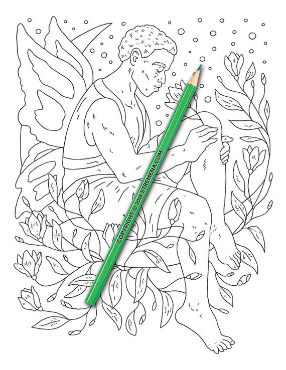 Printable adult coloring pages mythical fairy creatures