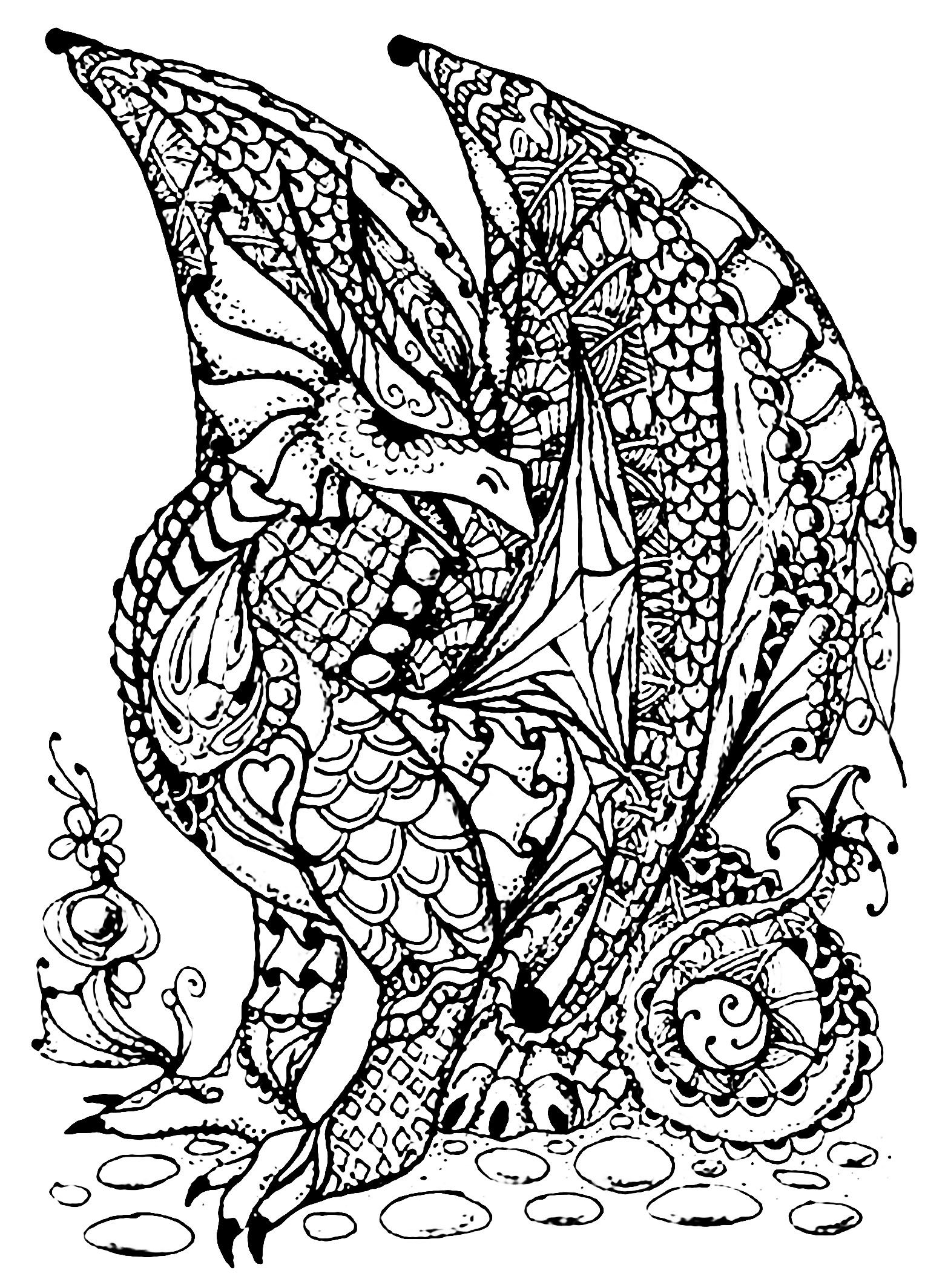 Myths and legends have always fascinated and inspired many books films tv series we refer of câ dragon coloring page coloring pages adult coloring pages