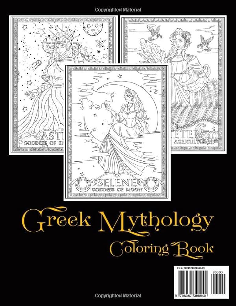 Greek mythology coloring book a coloring page for adults and kids with powerful gods beautiful goddesses mythologil creatures and more mccurry jarrod books