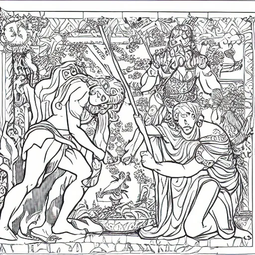 Greek mythology colouring pages stable diffusion