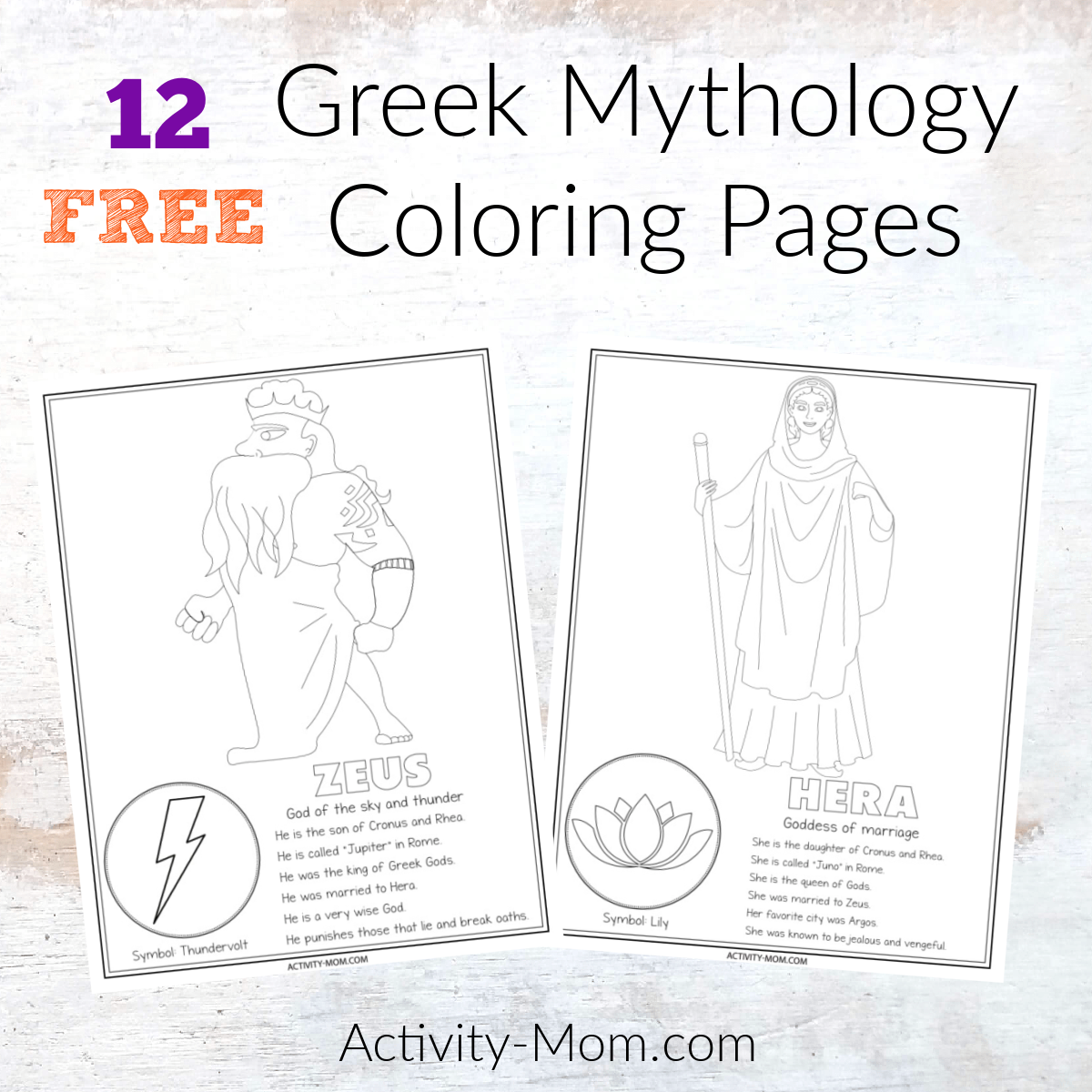 Greek mythology coloring pages free