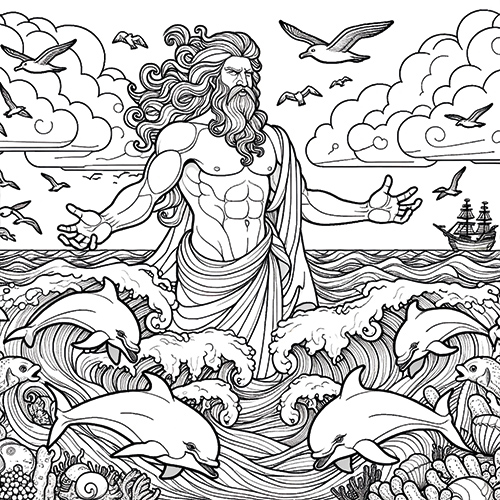 Poseidon coloring printouts â greek gods goddesses