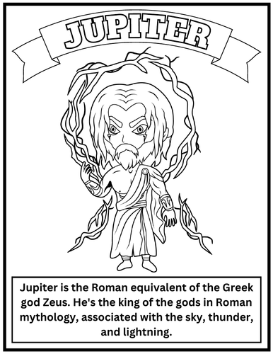 Legends of antiquity roman gods goddesses coloring pages mythology coloring teaching resources