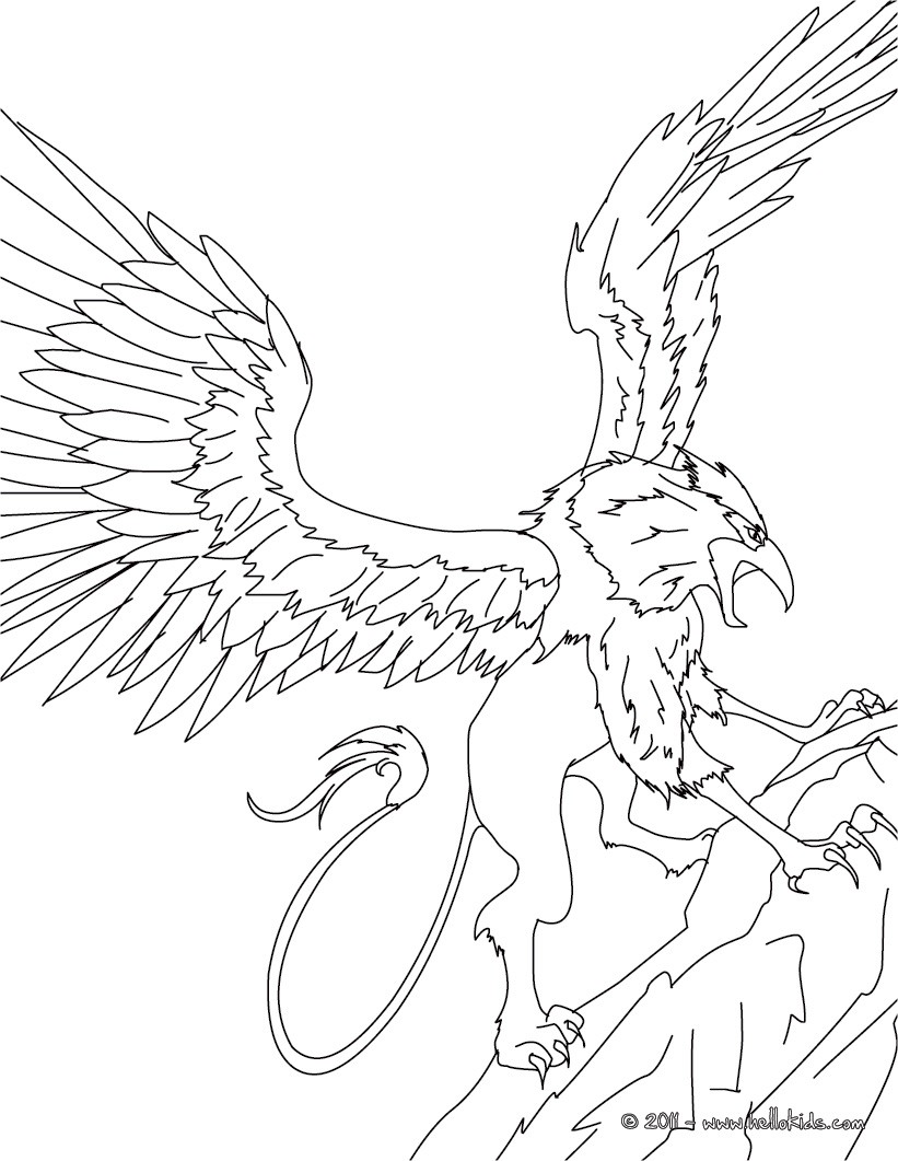 Griffin the majestic and powerful creature coloring pages