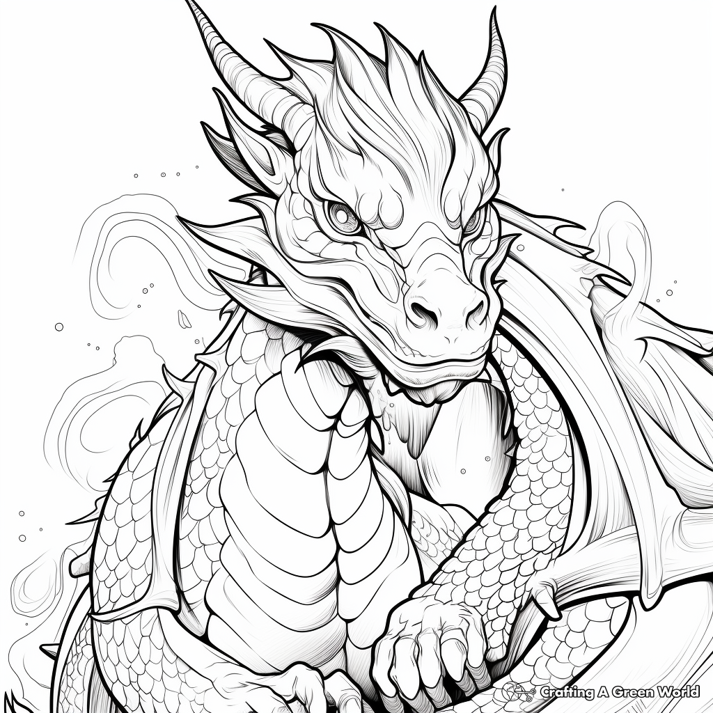 Dragon coloring pages for adults