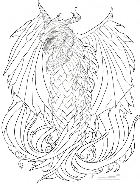 Premium vector interactive coloring sheet funfilled mythical creatures for kids