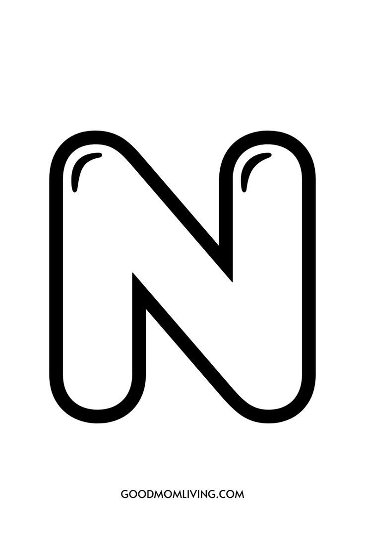 Printable bubble letter n