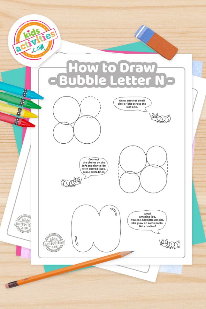 How to draw the letter n in bubble graffiti kids activities blog