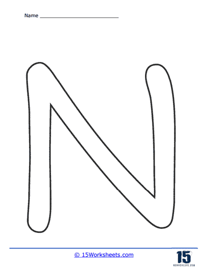 Bubble letter n worksheets