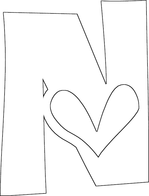 Full letter n coloring page