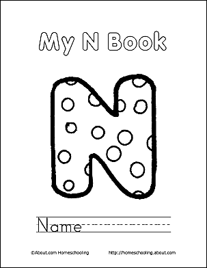 Letter n coloring book