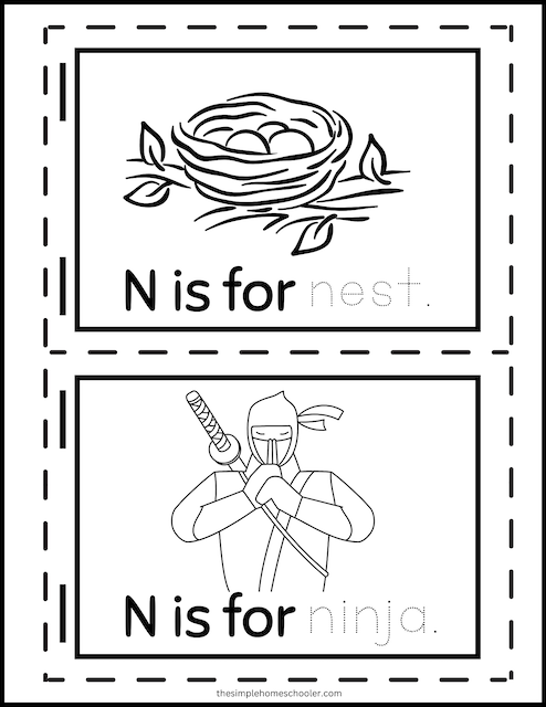 Letter n printables free easy print